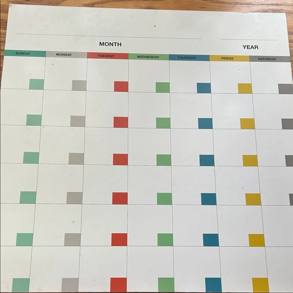 Colorful Monthly Planner for Home Office